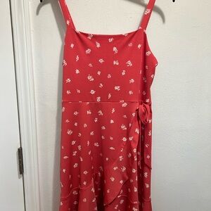 Red Floral Sleeveless Dress